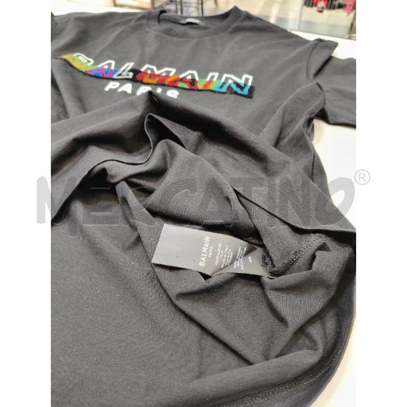 T SHIRT UOMO BALMAIN NERO LOGO BIA/COL RIL  | Mercatino dell'Usato Roma talenti 4