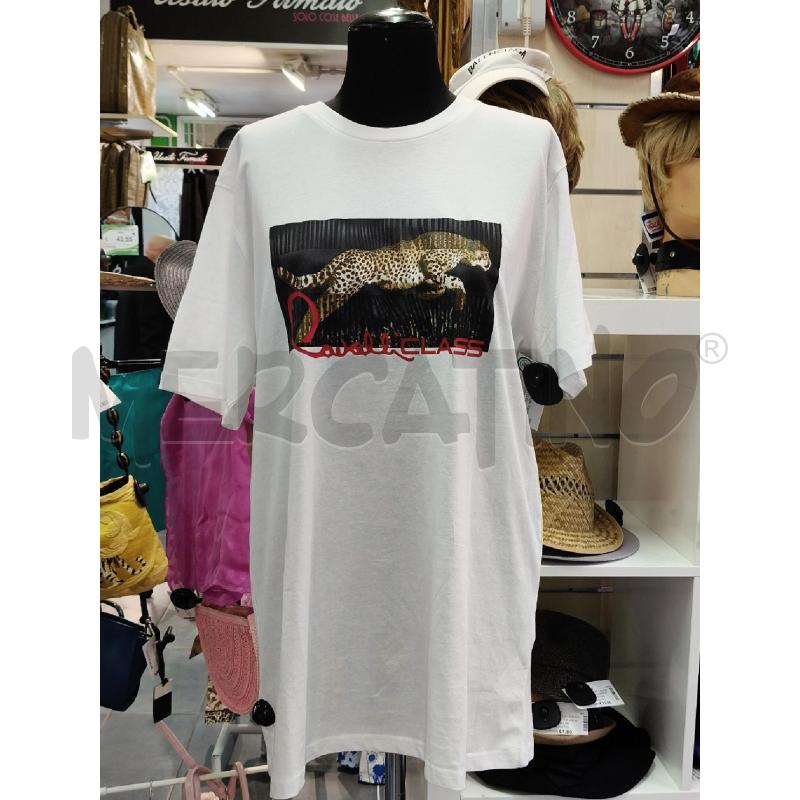 T SHIRT U CAVALLI CLASS BIA LEOPARDO SCRITTA RSS | Mercatino dell'Usato Roma talenti 1