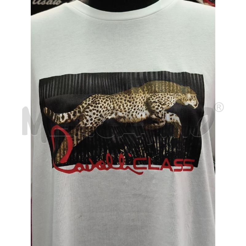 T SHIRT U CAVALLI CLASS BIA LEOPARDO SCRITTA RSS | Mercatino dell'Usato Roma talenti 2