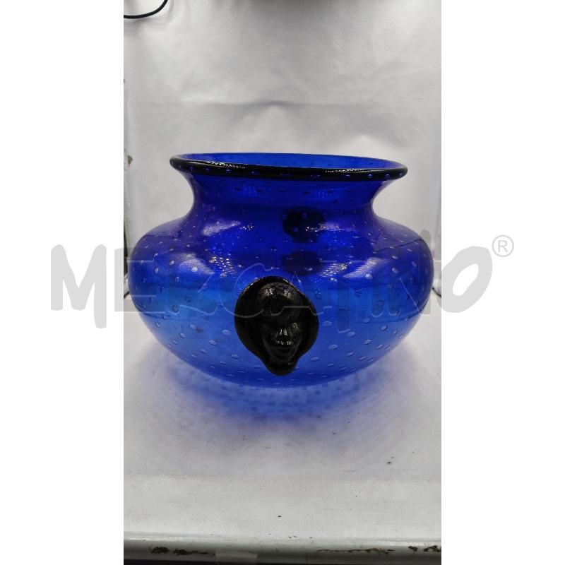 VASO MURANO BLU TESTE MORO  | Mercatino dell'Usato Roma talenti 2