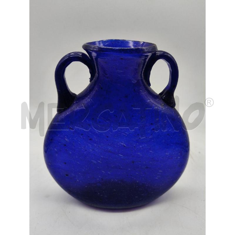 VASO VETRO BLU TIPO MURANO  | Mercatino dell'Usato Roma talenti 1
