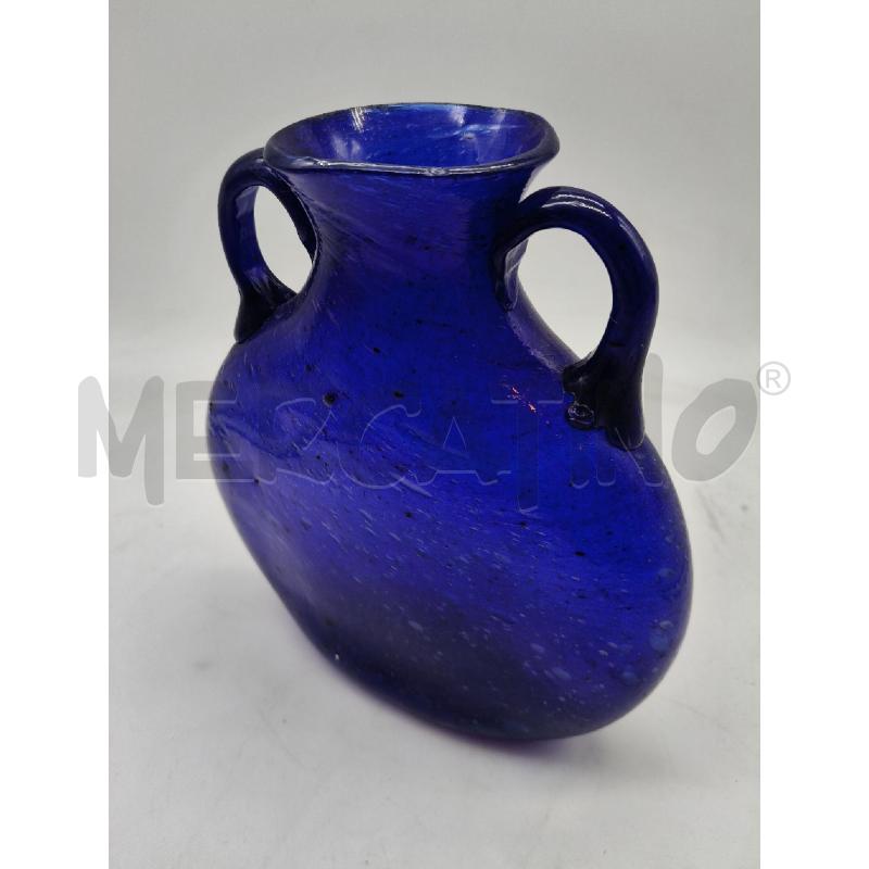 VASO VETRO BLU TIPO MURANO  | Mercatino dell'Usato Roma talenti 2