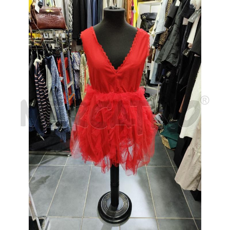 VESTITINO TWIN SET ACTITUDE ROSSO SC/V TULLE ROUCHES | Mercatino dell'Usato Roma talenti 1
