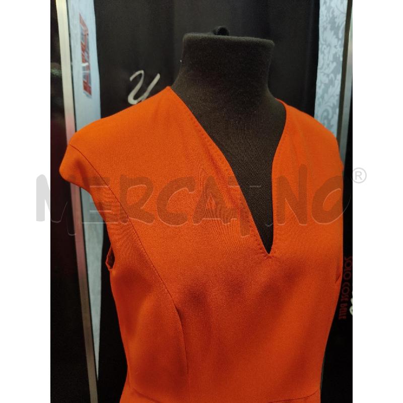 VESTITO DONNA BOSS ARANCIONE IN CREPE SCOLLO V CUCI  | Mercatino dell'Usato Roma talenti 2