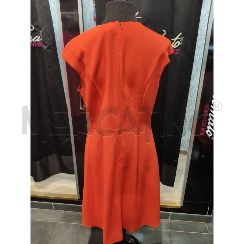 VESTITO DONNA BOSS ARANCIONE IN CREPE SCOLLO V CUCI  | Mercatino dell'Usato Roma talenti 3