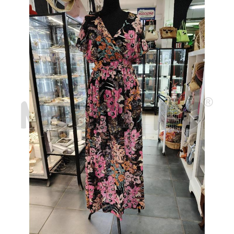 VESTITO LU JUST CAVALLI VOILE NERO FIORI COL  | Mercatino dell'Usato Roma talenti 1