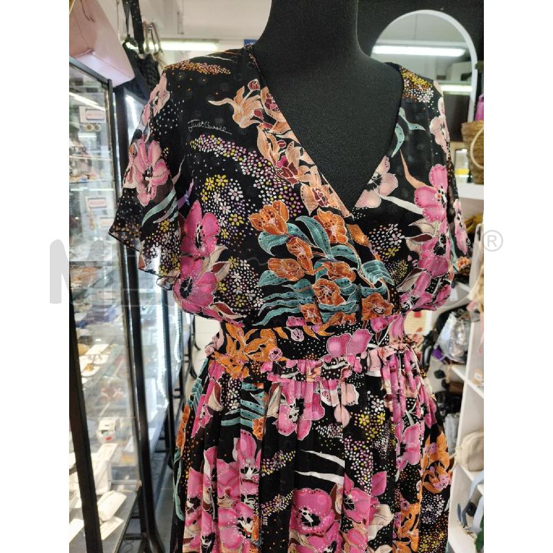 VESTITO LU JUST CAVALLI VOILE NERO FIORI COL  | Mercatino dell'Usato Roma talenti 2