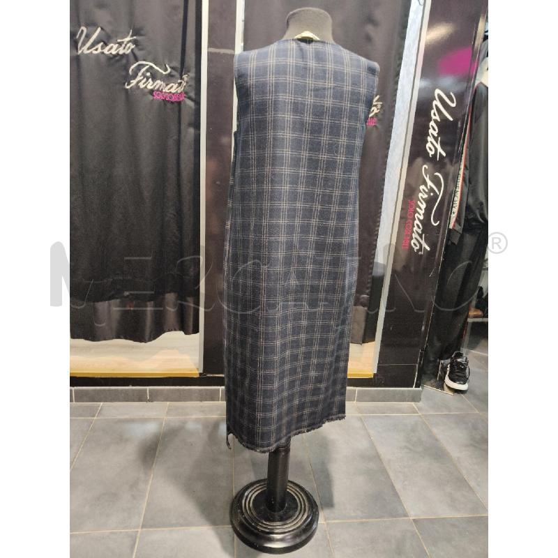 VESTITO MIDI LIVIANA CONTI BLU QUADRI GRI PIEGHE LAT  | Mercatino dell'Usato Roma talenti 4