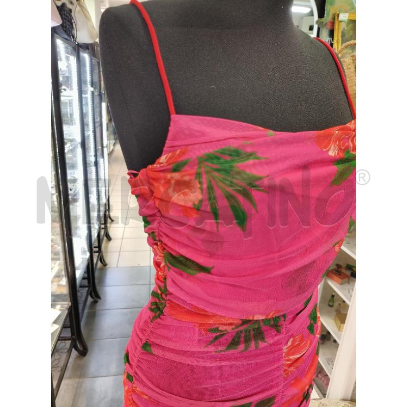VESTITO PINKO TULLE FUC FIORI ROSSI ARRIC | Mercatino dell'Usato Roma talenti 5