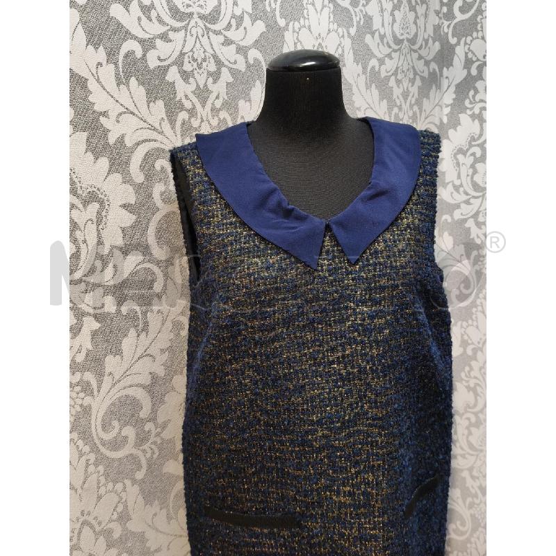 VESTITO SMAN MAX CO BOUCLE BLU ORO MAXI COLLO  | Mercatino dell'Usato Roma talenti 1