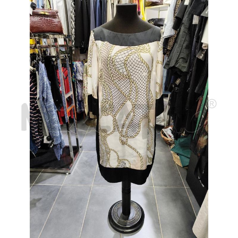 VESTITO VERSACE BIA STAMPA CATENE BORDI NERO  | Mercatino dell'Usato Roma talenti 1