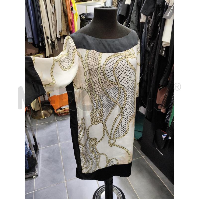 VESTITO VERSACE BIA STAMPA CATENE BORDI NERO  | Mercatino dell'Usato Roma talenti 2