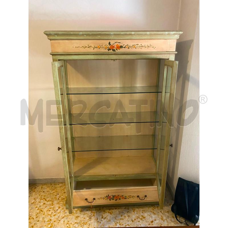 VETRINA LEGNO 2ANTE 1C VERDE | Mercatino dell'Usato Roma talenti 3
