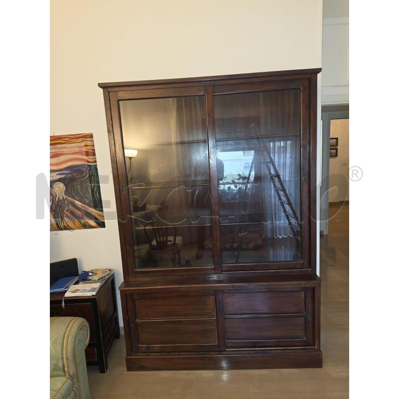 VETRINA TEAK 2SP 2ANTE VETRO SCORR | Mercatino dell'Usato Roma talenti 1