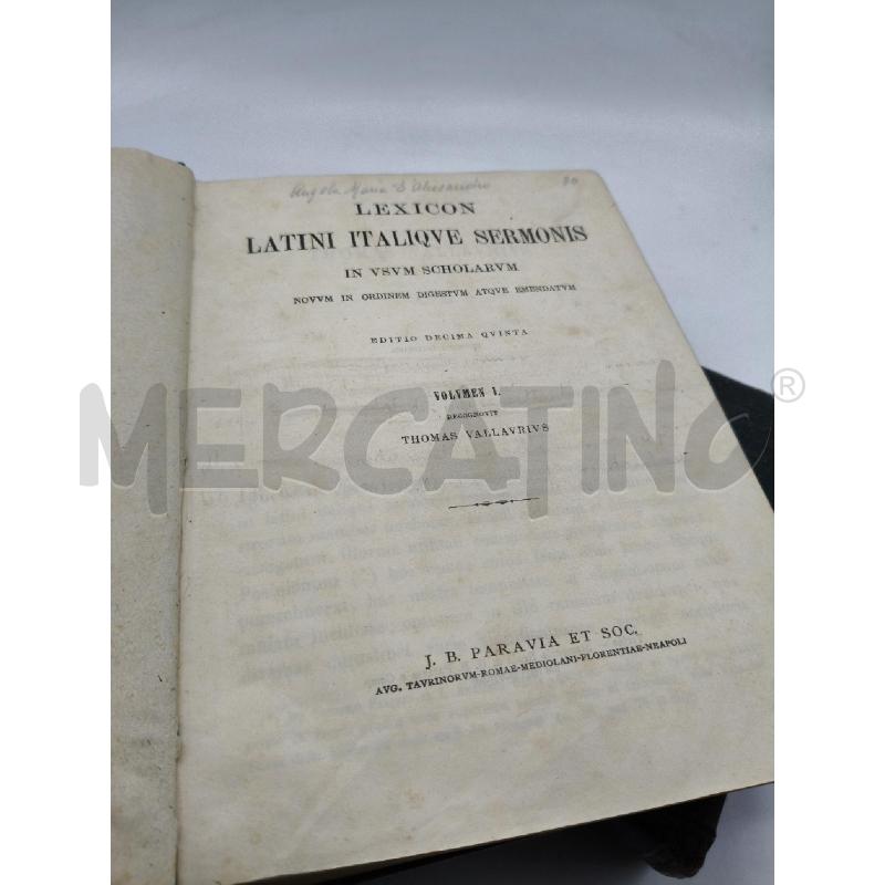 VOCABOLARIO ITALIANO LATINO TOMMASO VALLAURI 2VV | Mercatino dell'Usato Roma talenti 4