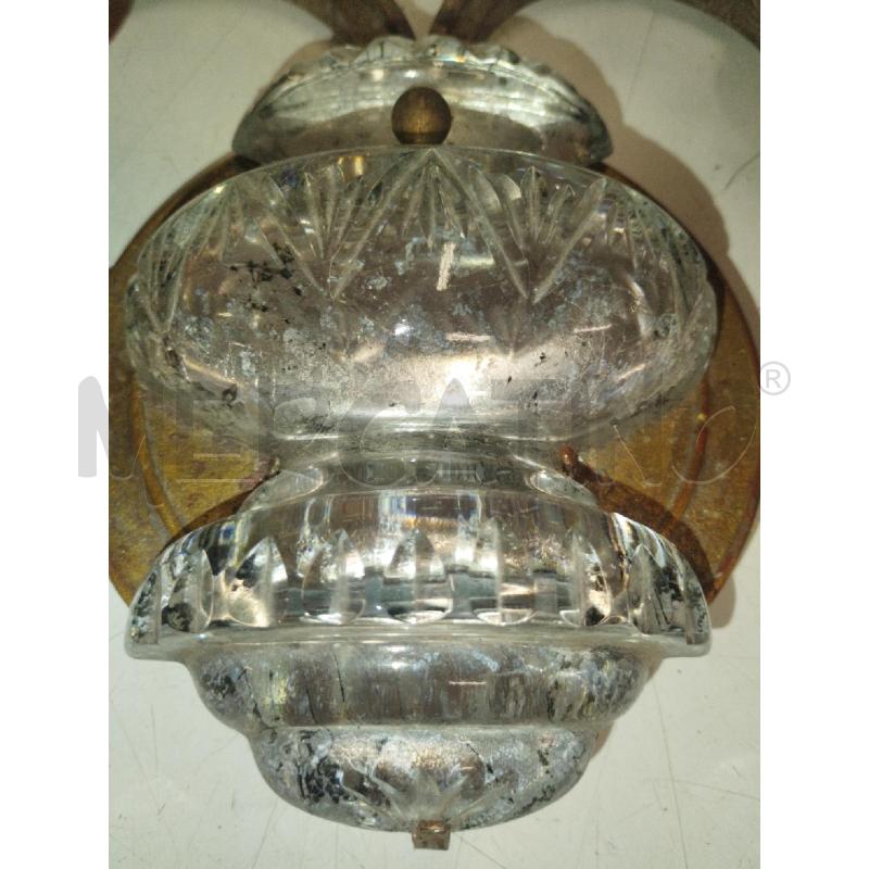 APPLIQUE METALLO ANTICHIZZ VETRO 4L | Mercatino dell'Usato Roma zona marconi 4