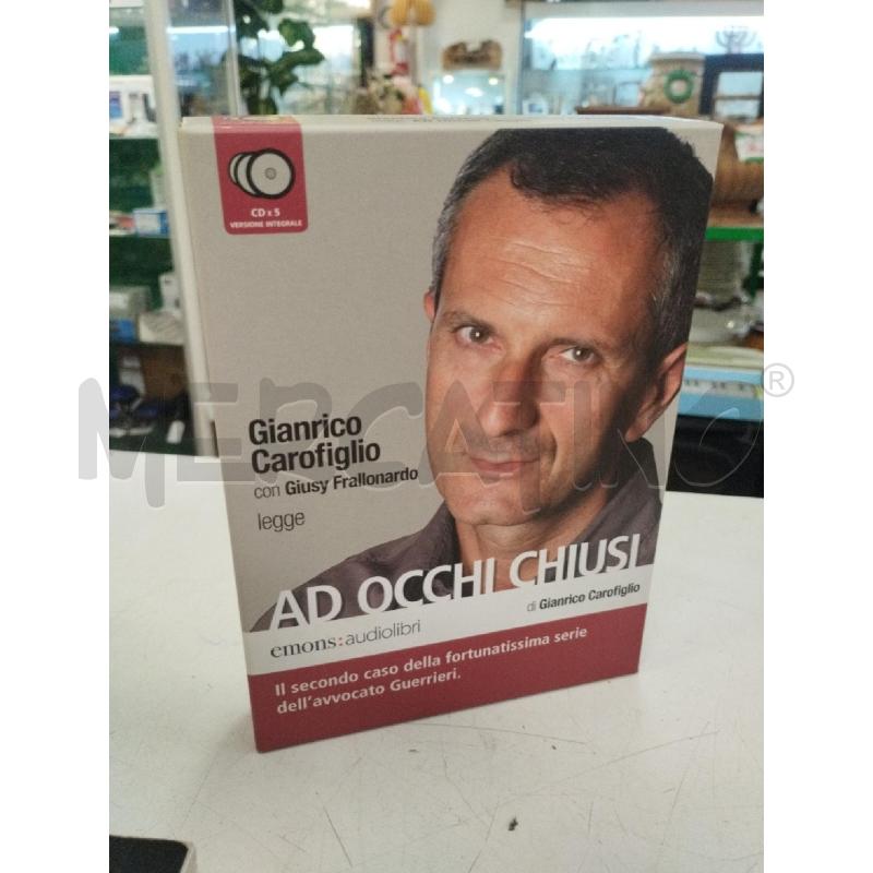 AUDIOLIBRO G.CAROFIGLIO AD OCCHI CHIUSI | Mercatino dell'Usato Roma zona marconi 1