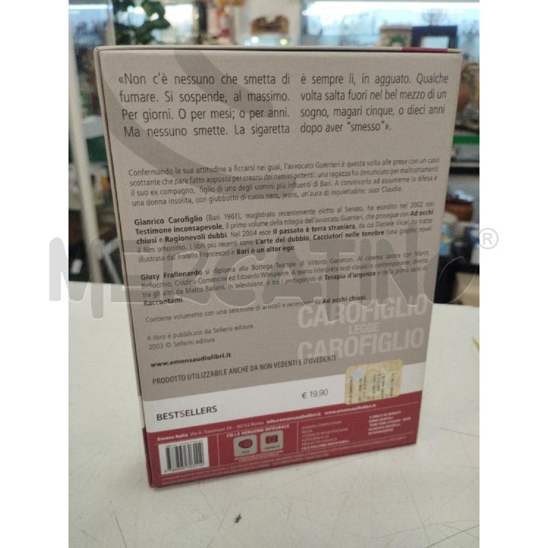 AUDIOLIBRO G.CAROFIGLIO AD OCCHI CHIUSI | Mercatino dell'Usato Roma zona marconi 2