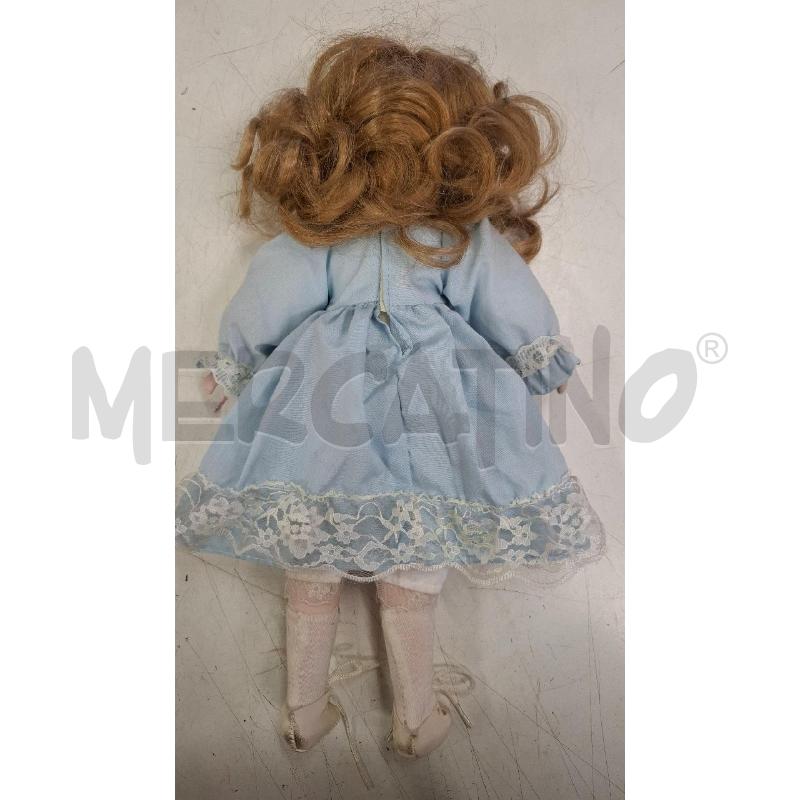 BAMBOLA PORCELLANA PORCELAIN DOLL VESTITO AZZURRO CM 33 | Mercatino dell'Usato Roma zona marconi 3