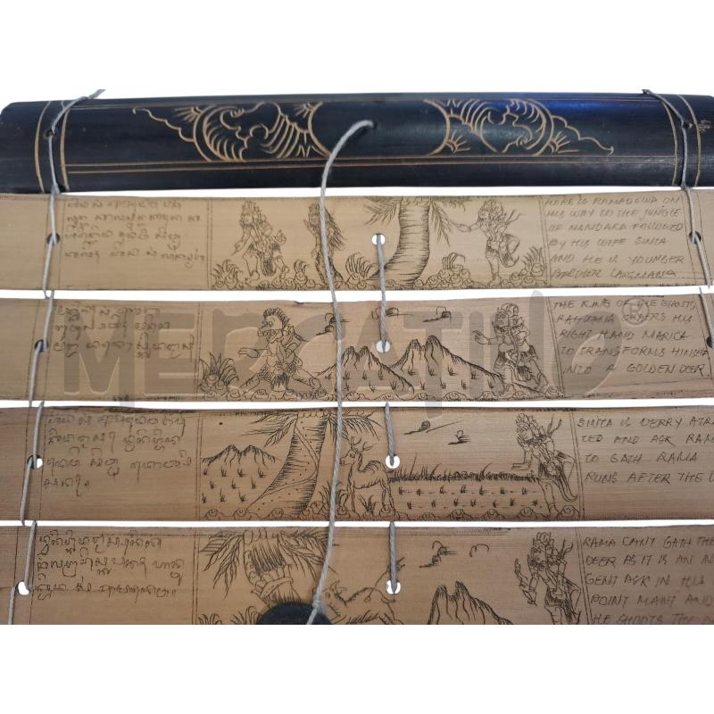 CALENDARIO ARTE BALINESE INCISO SU FOGLIE DI PALMA MIS 26 X 37 VINTAGE | Mercatino dell'Usato Roma zona marconi 2