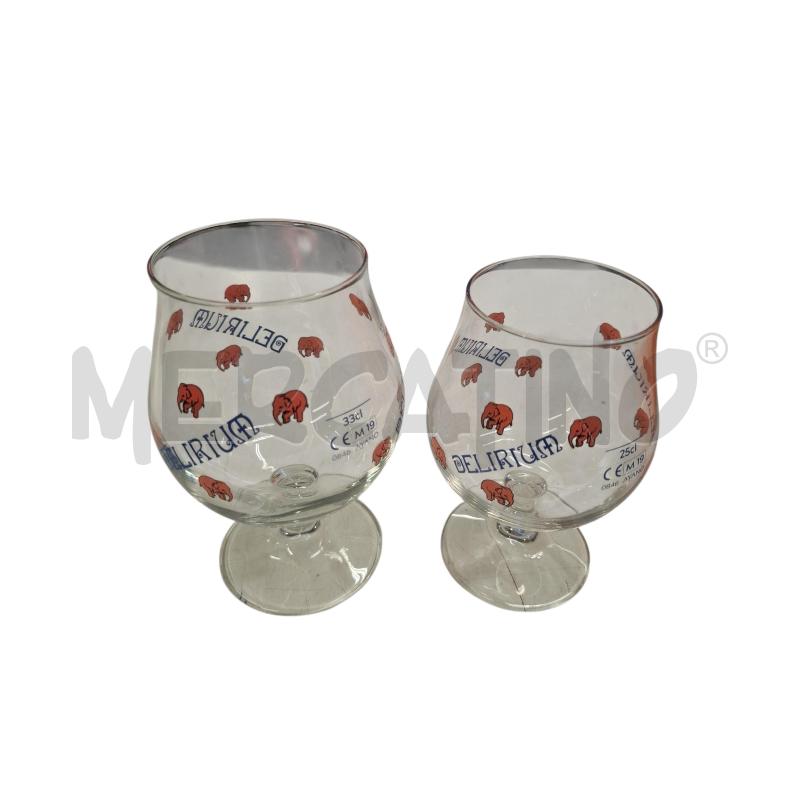 CALICI PZ. 2 BIRRA DELIRIUM ELEFANTINI 33 CL + 25 CL | Mercatino dell'Usato Roma zona marconi 1