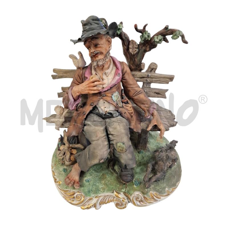 CAPODIMONTE VECCHIETTO SU PANCHINA ( DA RIVEDERE) MIS 35 X 35 X 30 | Mercatino dell'Usato Roma zona marconi 1