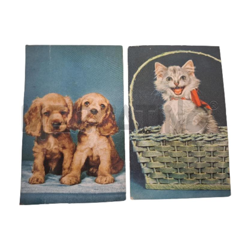 CARTOLINE PZ 7 VINTAGE SONORA A SOFFIETTO CANI E GATI  | Mercatino dell'Usato Roma zona marconi 2