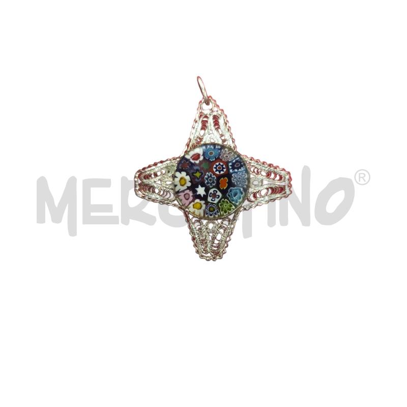 CIONDOLO CROCE FILIGRANA MURRINA 4CM | Mercatino dell'Usato Roma zona marconi 1