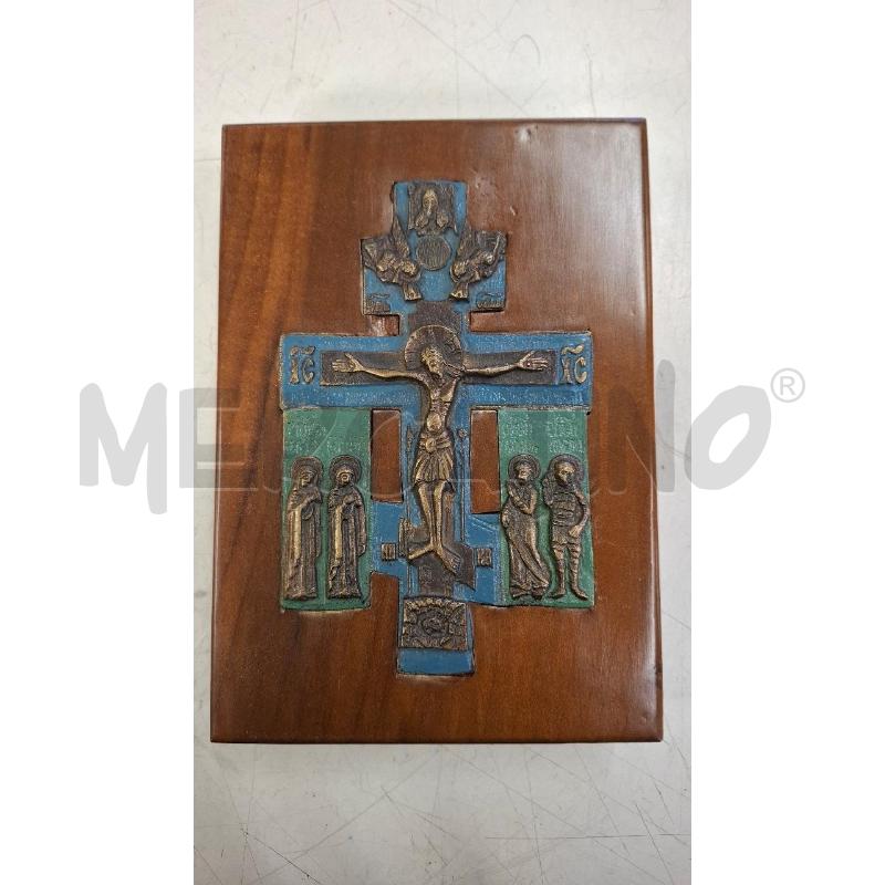 CROCE ORTODOSSA RUSSO BRONZO 16 X 10 SU LEGNO | Mercatino dell'Usato Roma zona marconi 1