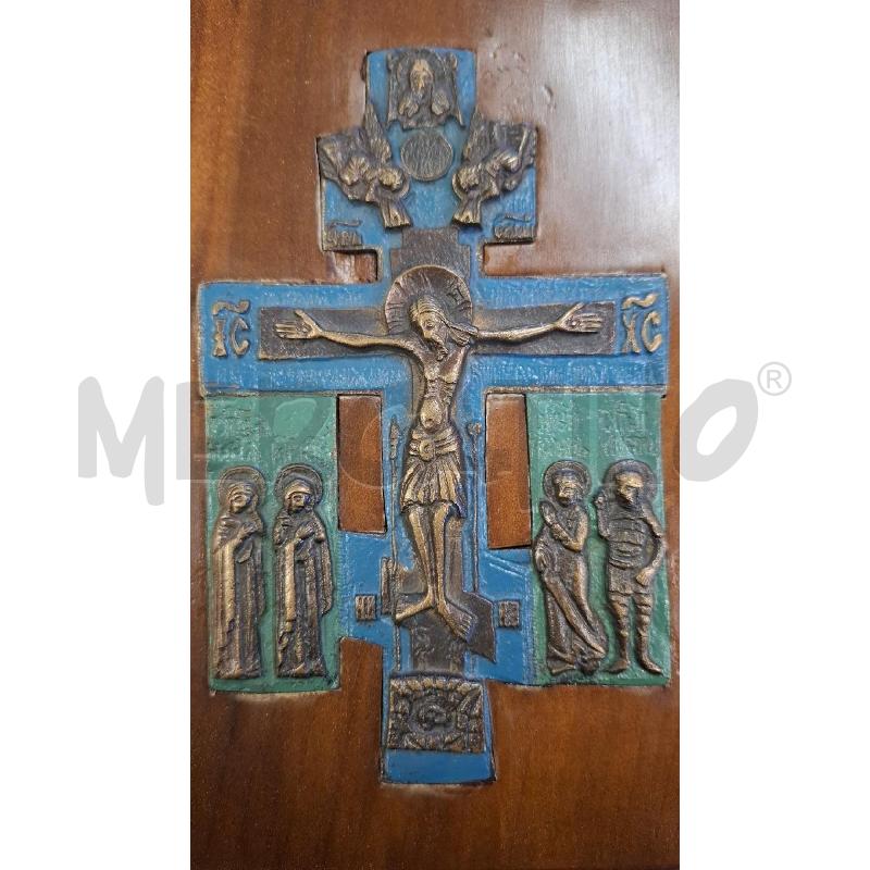 CROCE ORTODOSSA RUSSO BRONZO 16 X 10 SU LEGNO | Mercatino dell'Usato Roma zona marconi 2
