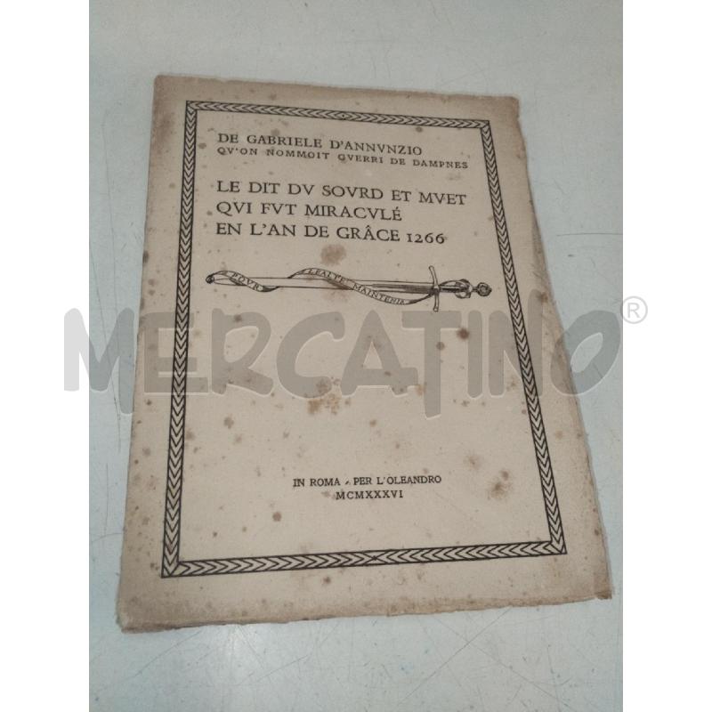 D'ANNUNZIO LE DIT DV SOVRD ET MVET QUI FVT | Mercatino dell'Usato Roma zona marconi 1