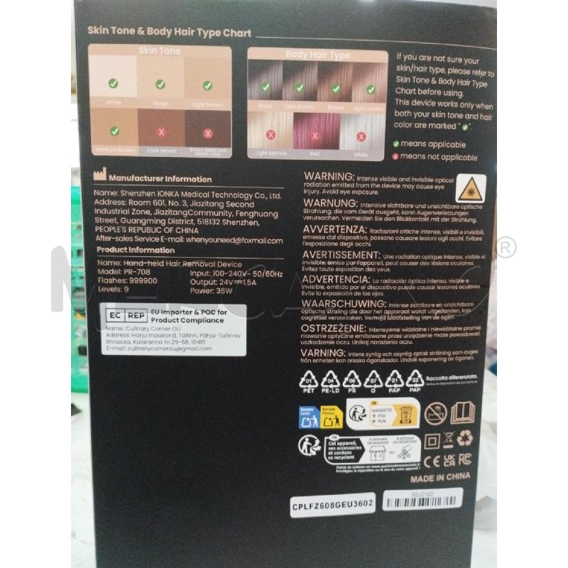 EPILATORE LUCE PULSATA EFFETTO GHIACCIO | Mercatino dell'Usato Roma zona marconi 3