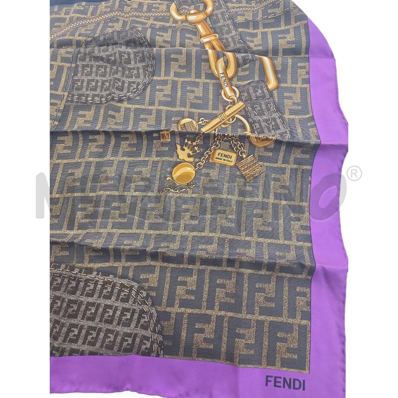 FOULARD FENDI ZUCCA BORDI VIOLA | Mercatino dell'Usato Roma zona marconi 2