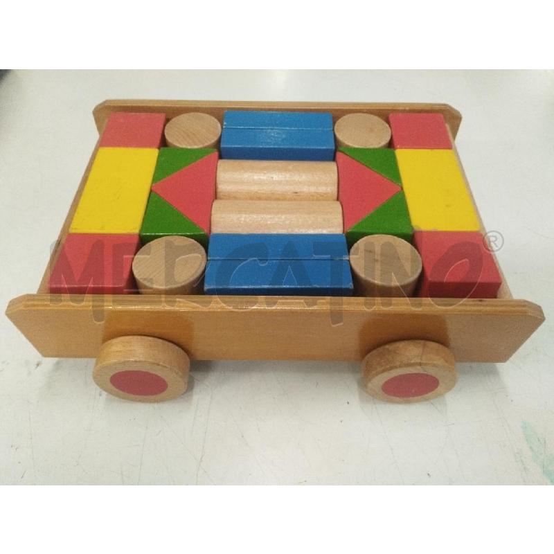 GIOCO LEGNO TOFA CARRELLO CON COSTRUZIONI | Mercatino dell'Usato Roma zona marconi 2