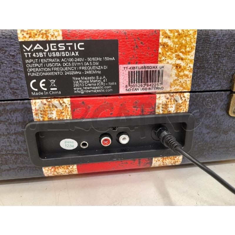 GIRADISCHI MAJESTIC VALIGIA BANDIERA INGLESE | Mercatino dell'Usato Roma zona marconi 4