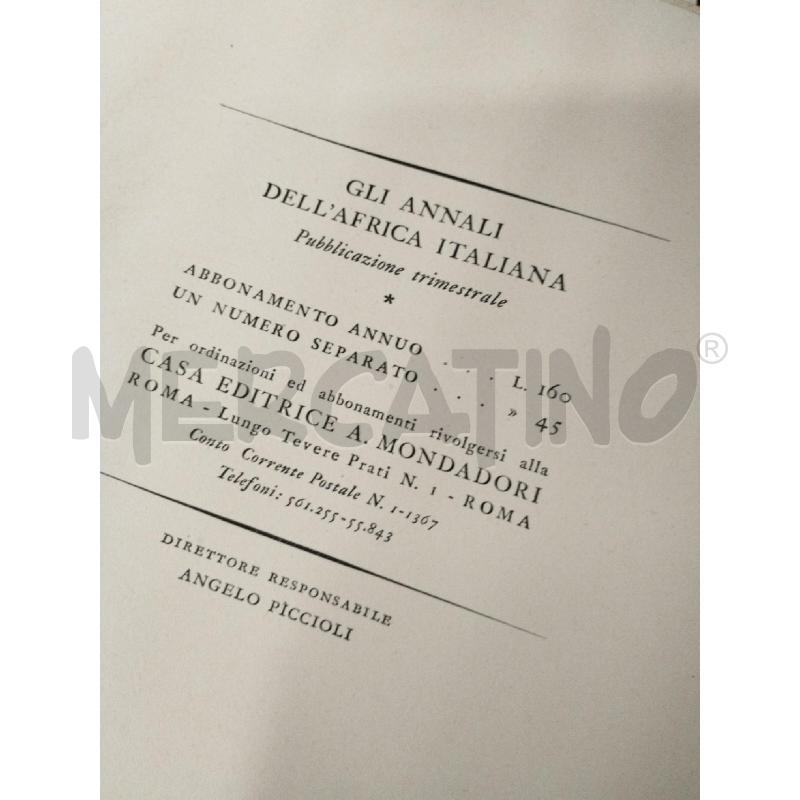 GLI ANNALI DELL'AFRICA ITALIANA VOL.3 A.MONDADORI | Mercatino dell'Usato Roma zona marconi 2