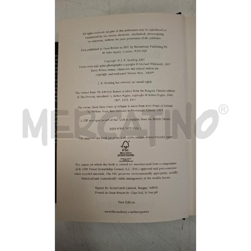HARRY POTTER AND THE DEATHLY HALLOWS | Mercatino dell'Usato Roma zona marconi 3