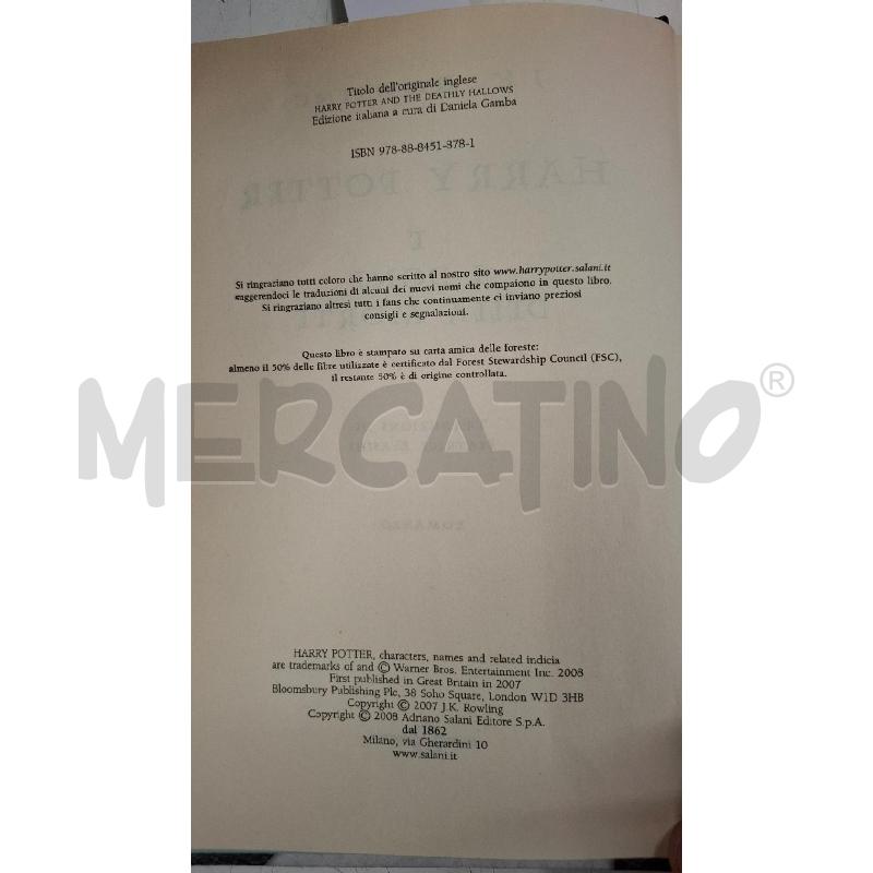 HARRY POTTER E I DONI DELLA MORTE LANDUS 2008 | Mercatino dell'Usato Roma zona marconi 4