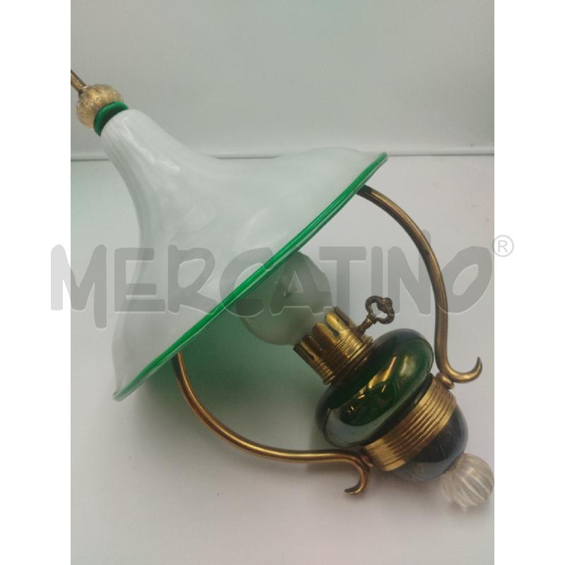 LAMPADARIO VINTAGE VERDE/ORO | Mercatino dell'Usato Roma zona marconi 2