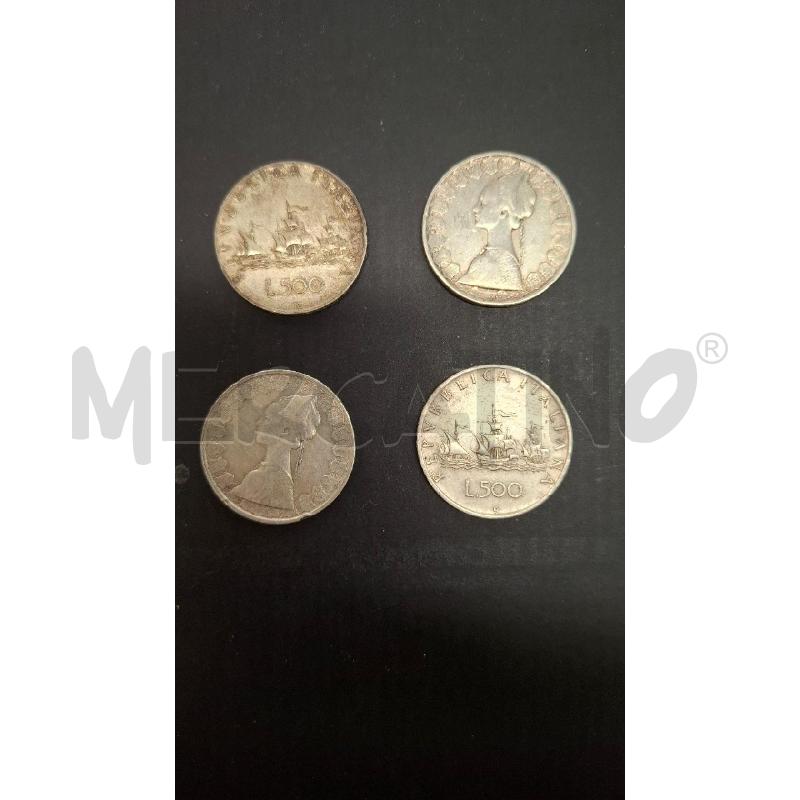LOTTO MONETE 4PZ 500LIRE CARAVELLE 1958-59-60-64 | Mercatino dell'Usato Roma zona marconi 1