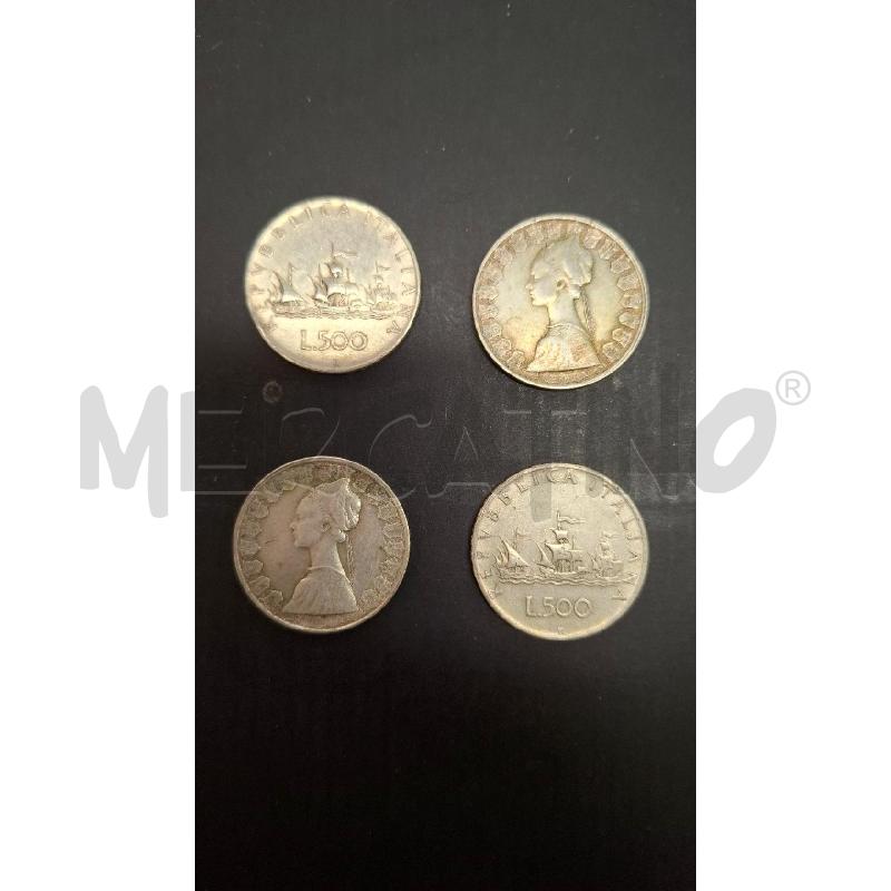 LOTTO MONETE 4PZ 500LIRE CARAVELLE 1958-59-60-64 | Mercatino dell'Usato Roma zona marconi 1