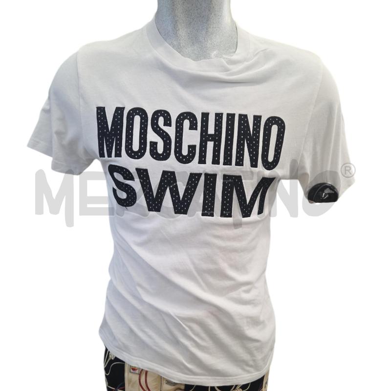 MAGLIA U MOSCHINO SWIM BIANCO SCRITTA | Mercatino dell'Usato Roma zona marconi 1