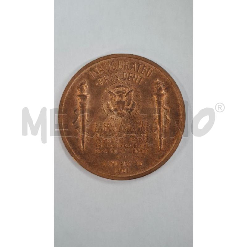 MEDAGLIA BRONZO DORATO INAUGURAZIONE PRESIDENTE J.F KENNEDY 1961 | Mercatino dell'Usato Roma zona marconi 2