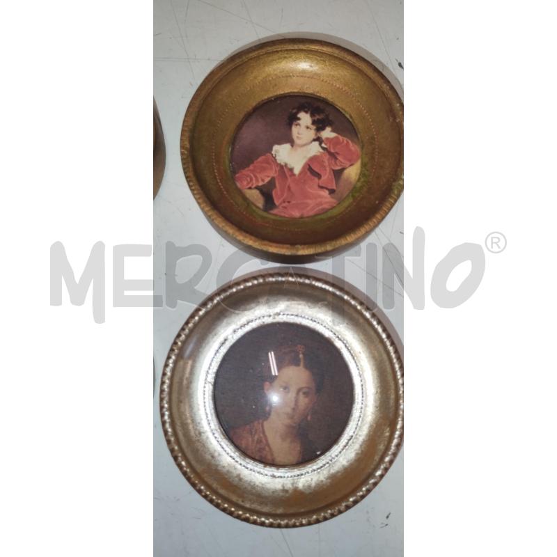 MINIATURA QUADRETTI VECCHI TONDI 6PZ DORATI | Mercatino dell'Usato Roma zona marconi 4