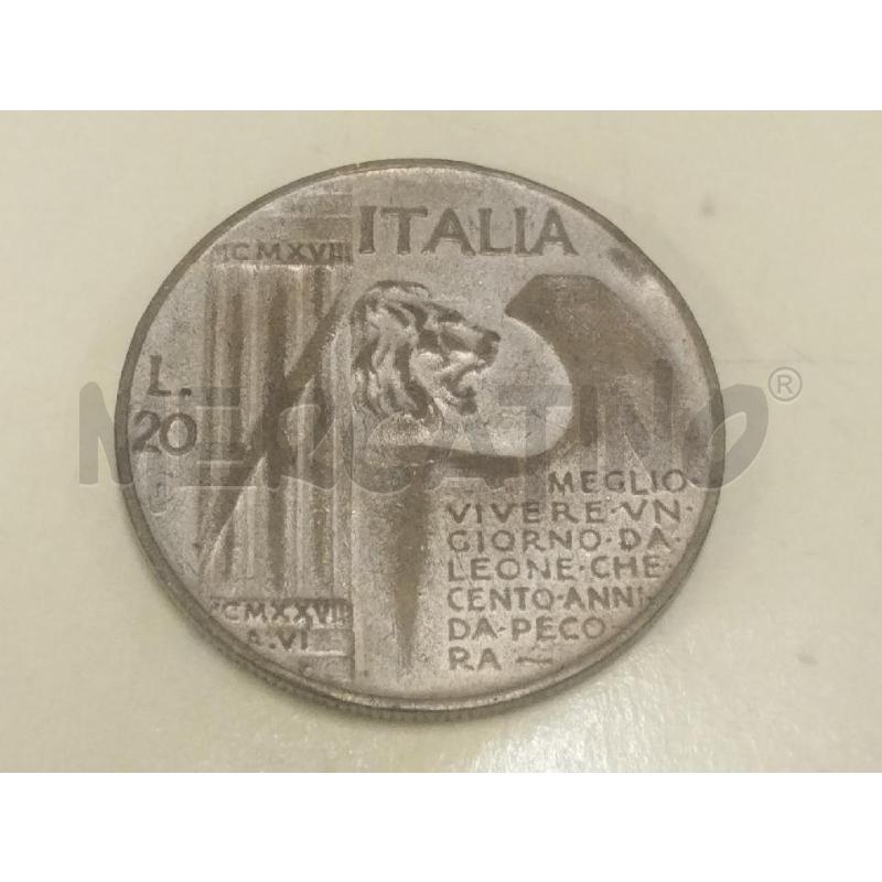 MONETA 20 LIRE MUSSOLINI MEGLIO UN GIORNO DA LE | Mercatino dell'Usato Roma zona marconi 1