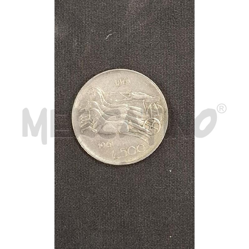 MONETA 500 LIRE UNITA' D'ITALIA BIGHE 1861-1961 | Mercatino dell'Usato Roma zona marconi 1