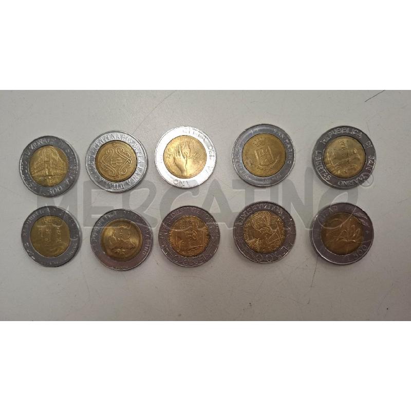 MONETE PZ. 10 500 LIRE COMMEMORATIVE VARIE | Mercatino dell'Usato Roma zona marconi 1