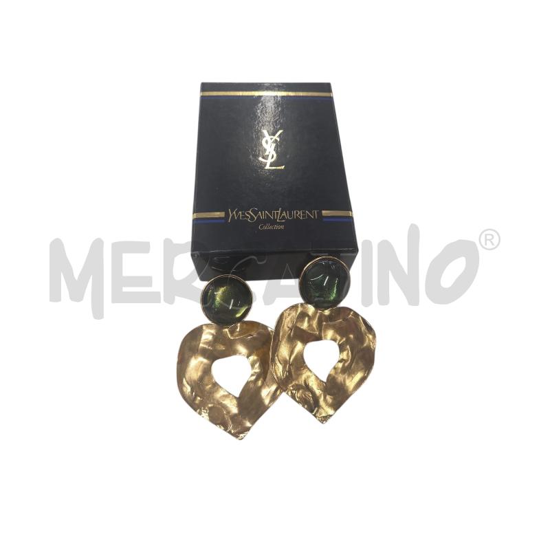 ORECCHINI YVES SAINT LAURENT DORATO VERDE | Mercatino dell'Usato Roma zona marconi 1
