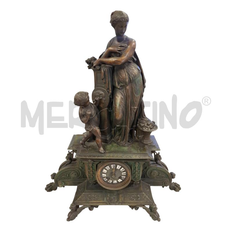 OROLOGIO GRANDE DA CAMINO METALLO FUSO DA RIVEDERE MIS 57 X 50 X 18 | Mercatino dell'Usato Roma zona marconi 1