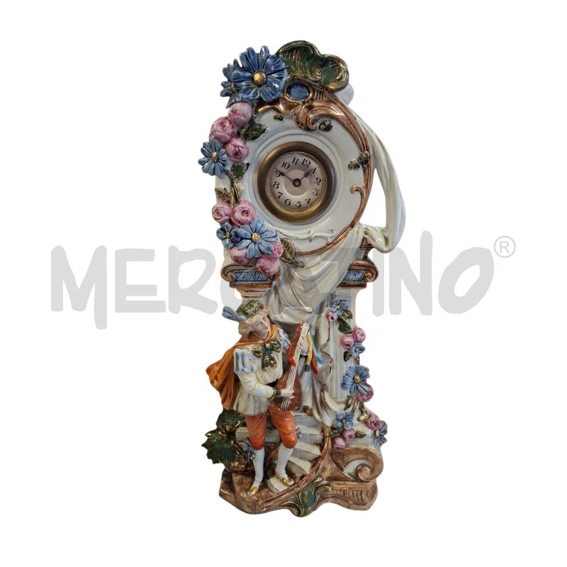 OROLOGIO SCULTURA CERAMICA MUSICHIERE SU GRADINI | Mercatino dell'Usato Roma zona marconi 1